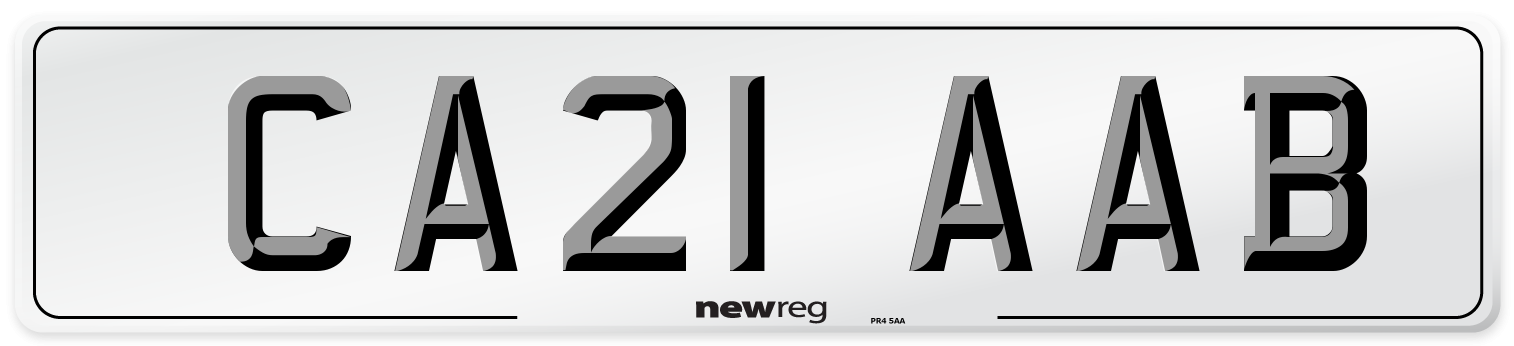 CA21 AAB Number Plate from New Reg